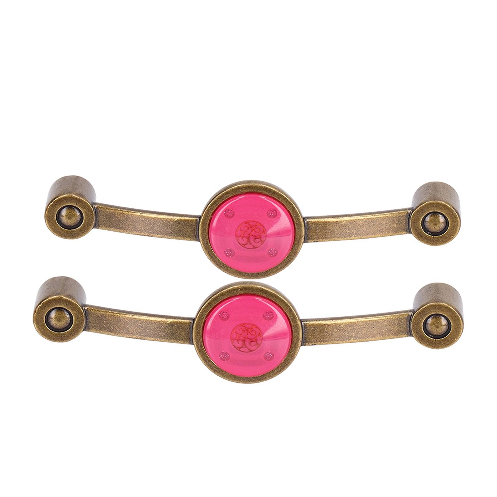 2 Pcs Zinc Alloy Antique Copper Handle European Modern Pastoral Color Acrylic Handle for Cabinet DrawerPink