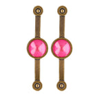 2 Pcs Zinc Alloy Antique Copper Handle European Modern Pastoral Color Acrylic Handle for Cabinet DrawerPink