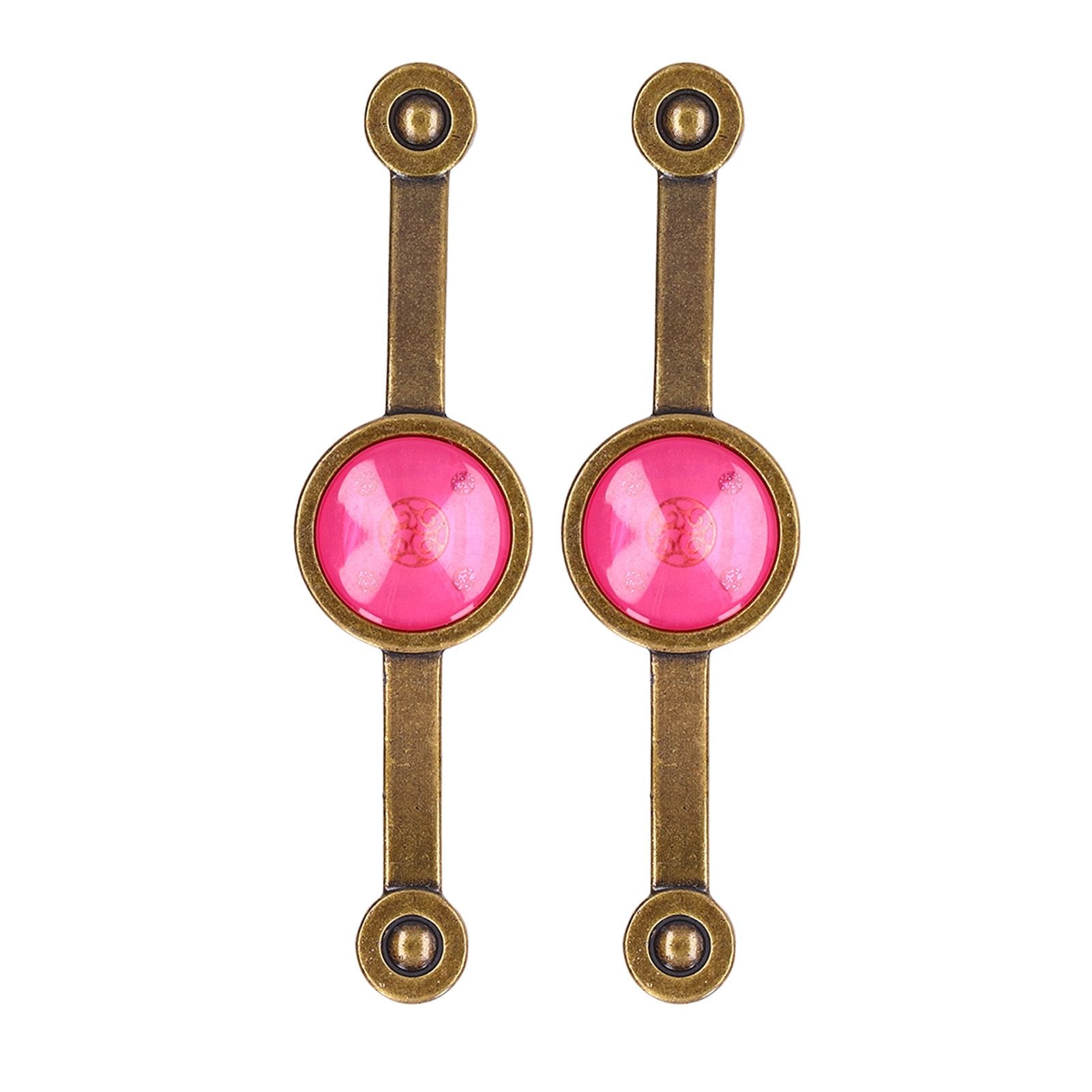 2 Pcs Zinc Alloy Antique Copper Handle European Modern Pastoral Color Acrylic Handle for Cabinet DrawerPink