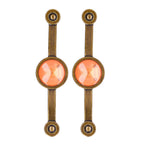 2 Pcs Zinc Alloy Antique Copper Handle European Modern Pastoral Color Acrylic Handle for Cabinet DrawerOrange