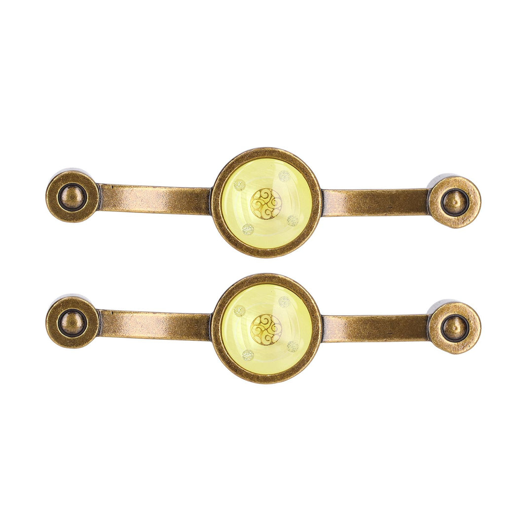 2 Pcs Zinc Alloy Antique Copper Handle European Modern Pastoral Color Acrylic Handle for Cabinet DrawerYellow