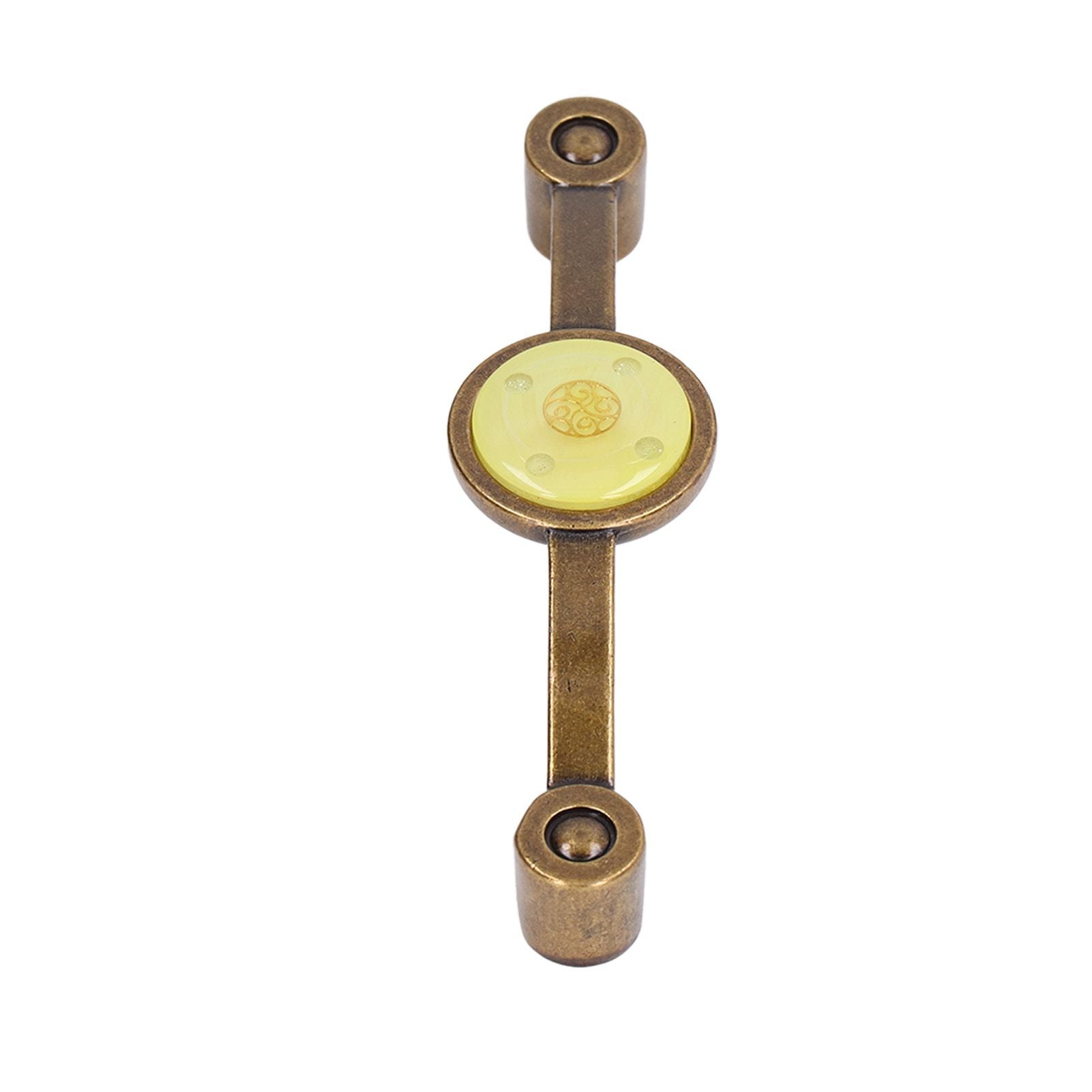 2 Pcs Zinc Alloy Antique Copper Handle European Modern Pastoral Color Acrylic Handle for Cabinet DrawerYellow