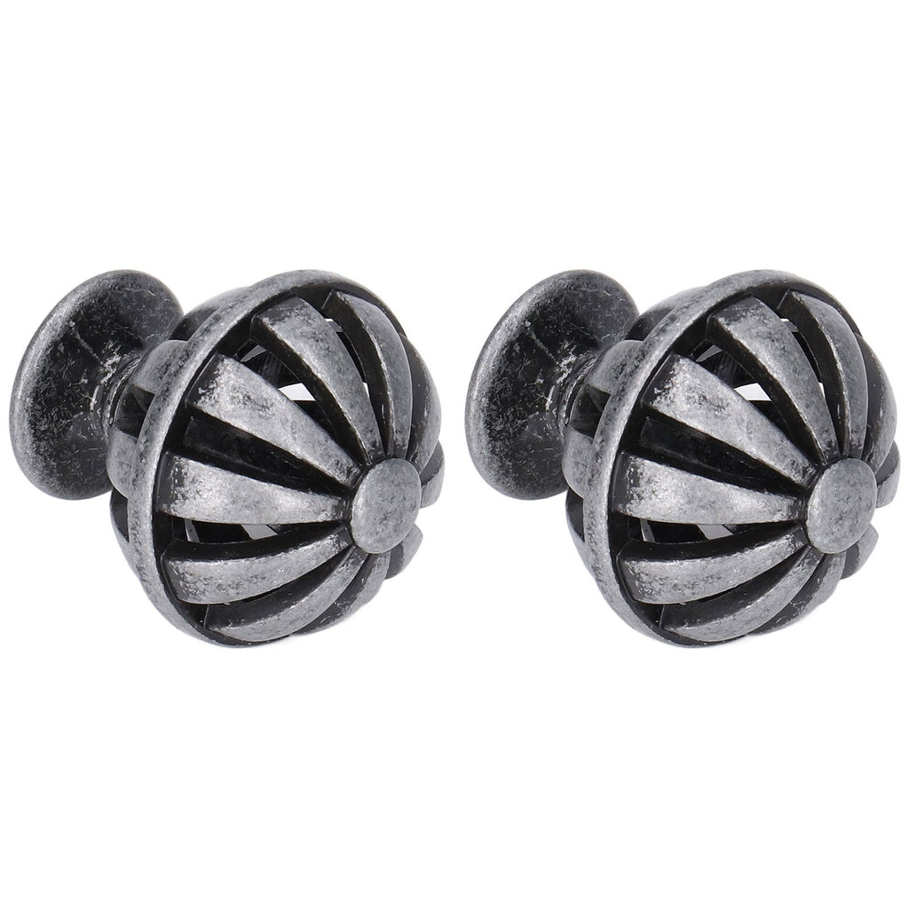 2Set Cabinet Knob Birdcage Hollow Closet Drawer Knob Zinc Alloy Wardrobe Knob for Home Decoration366 Birdcag Antique Silver
