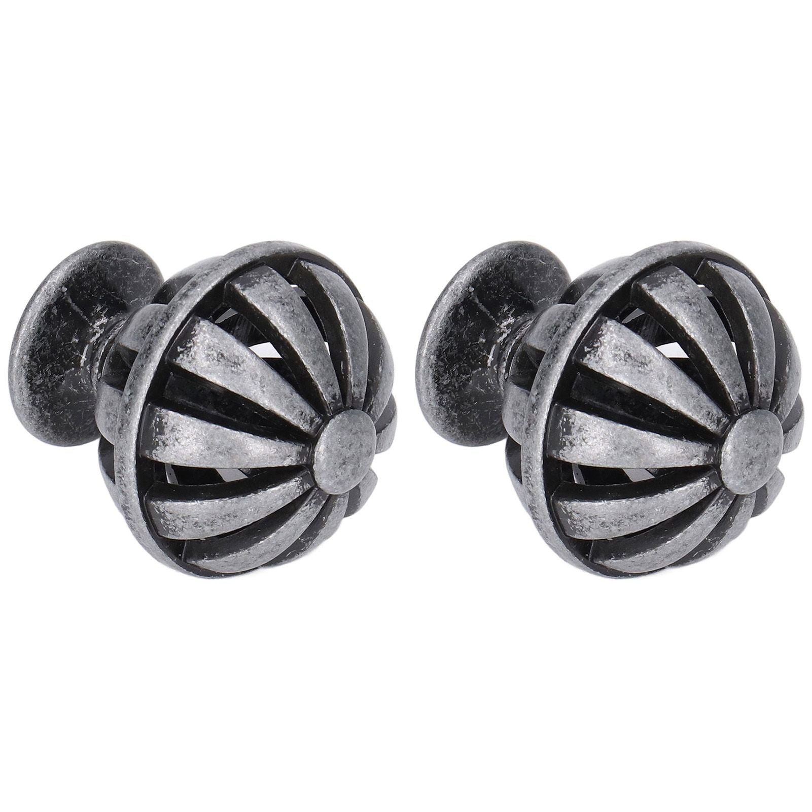 2Set Cabinet Knob Birdcage Hollow Closet Drawer Knob Zinc Alloy Wardrobe Knob for Home Decoration366 Birdcag Antique Silver
