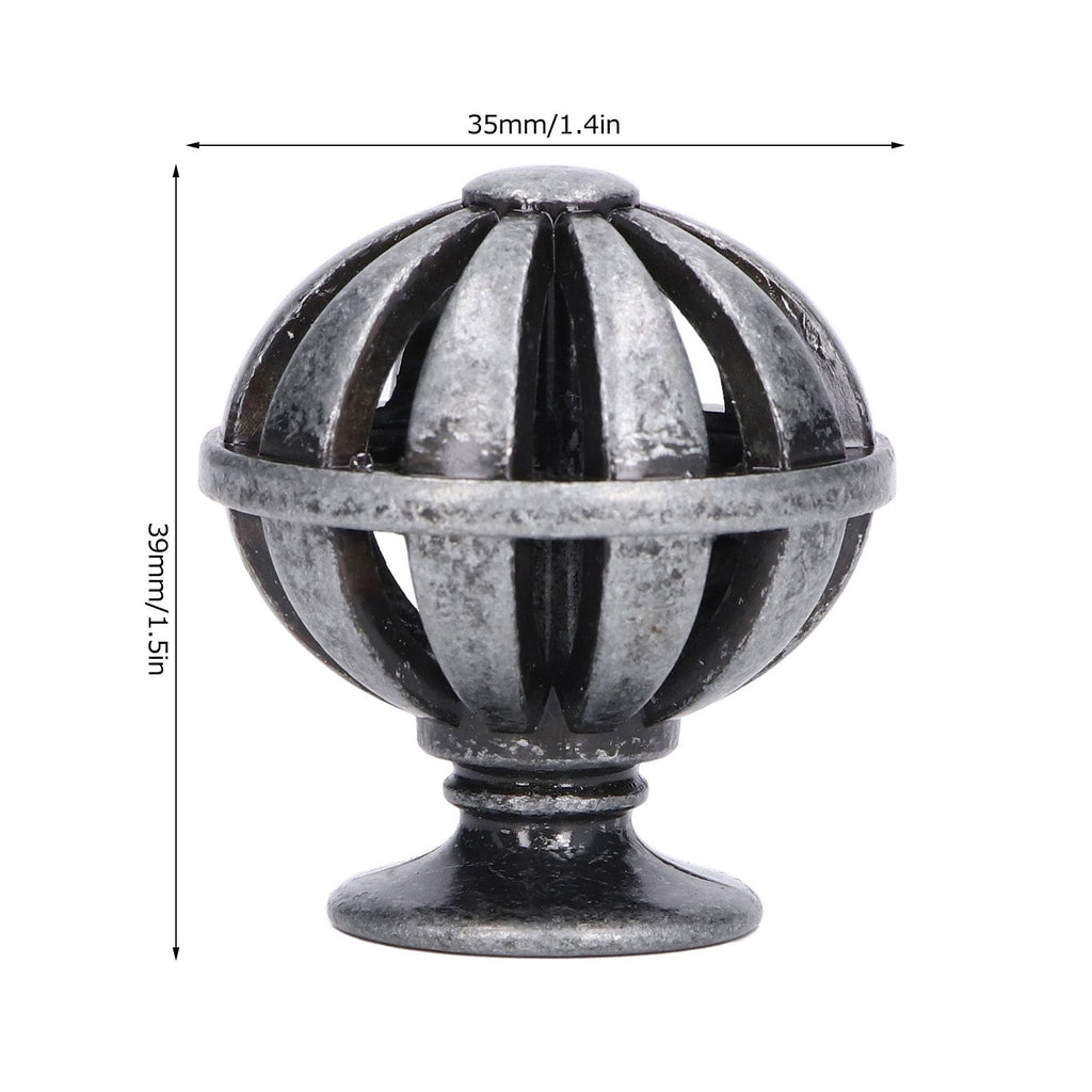 2Set Cabinet Knob Birdcage Hollow Closet Drawer Knob Zinc Alloy Wardrobe Knob for Home Decoration366 Birdcag Antique Silver