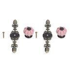 2pcs/set Hand Painted Pumpkin Drawer Knobs Chinese Pastoral Style Ceramic Cabinet HandlePink