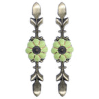 2pcs/set Hand Painted Pumpkin Drawer Knobs Chinese Pastoral Style Ceramic Cabinet HandleGreen