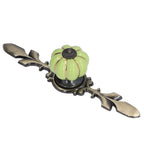 2pcs/set Hand Painted Pumpkin Drawer Knobs Chinese Pastoral Style Ceramic Cabinet HandleGreen