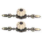 2pcs/set Hand Painted Pumpkin Drawer Knobs Chinese Pastoral Style Ceramic Cabinet HandleWhite