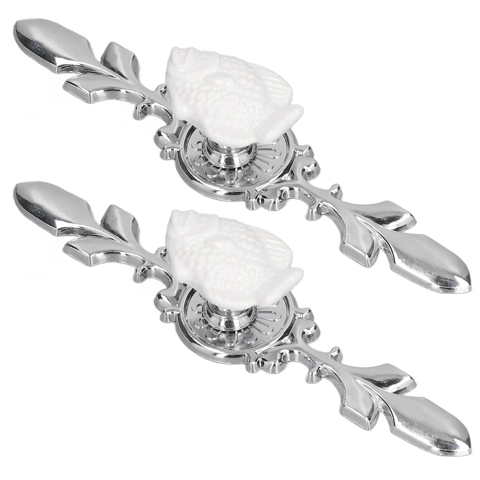 2 Set Drawer Knobs Pull Handles Ceramics Cabinet Cupboard Door Decorative Knobs with Plate for Kitchen Bathroom Office1088D Madarine
