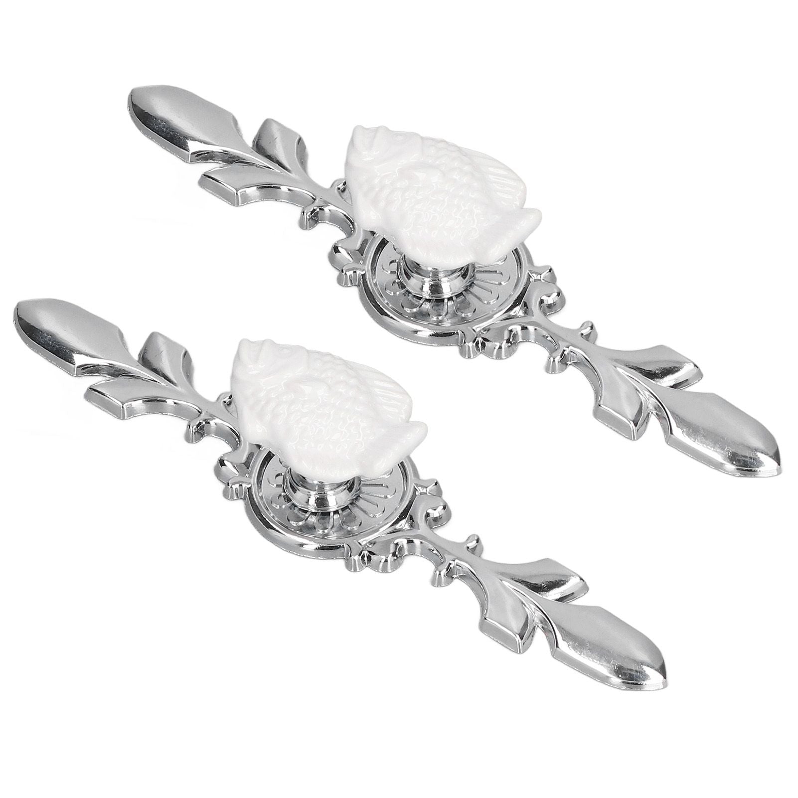 2 Set Drawer Knobs Pull Handles Ceramics Cabinet Cupboard Door Decorative Knobs with Plate for Kitchen Bathroom Office1088D Madarine