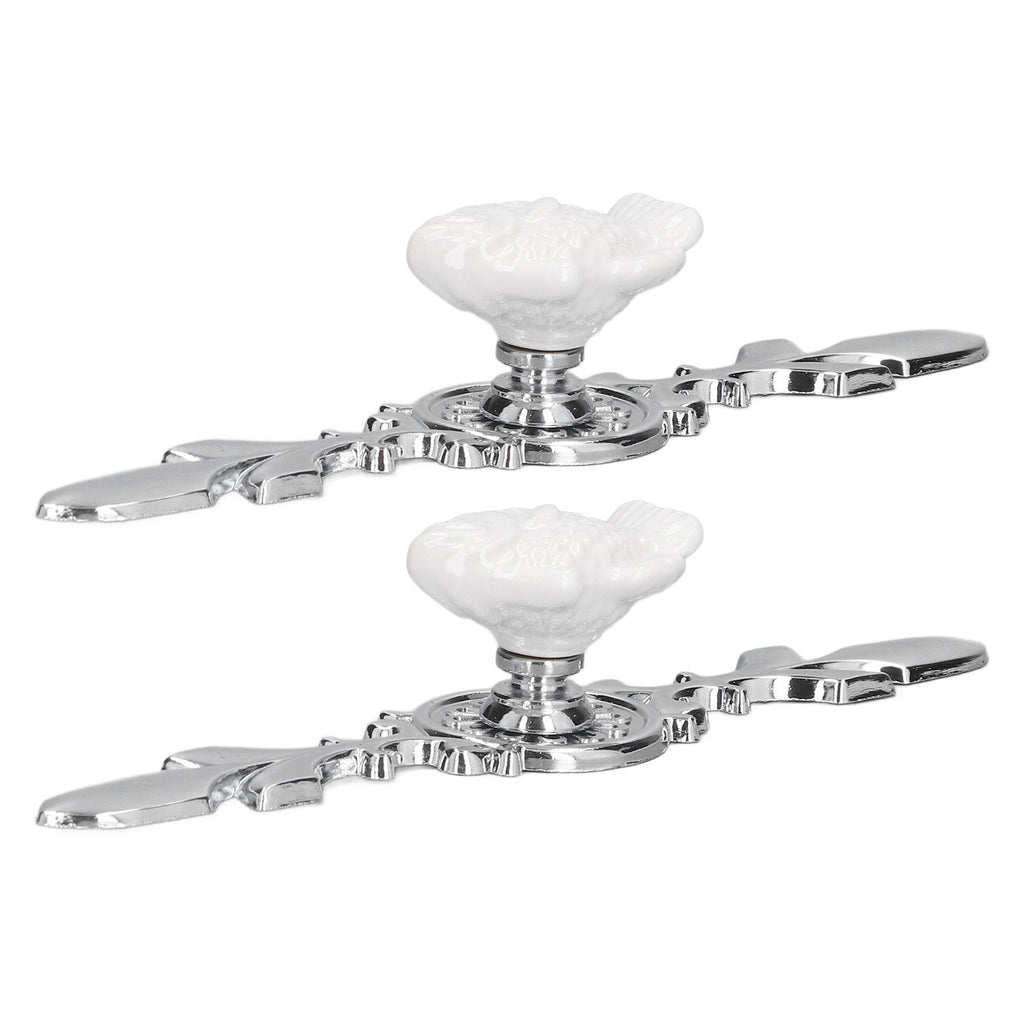 2 Set Drawer Knobs Pull Handles Ceramics Cabinet Cupboard Door Decorative Knobs with Plate for Kitchen Bathroom Office1088D Madarine