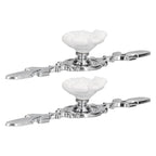 2 Set Drawer Knobs Pull Handles Ceramics Cabinet Cupboard Door Decorative Knobs with Plate for Kitchen Bathroom Office1088D Madarine