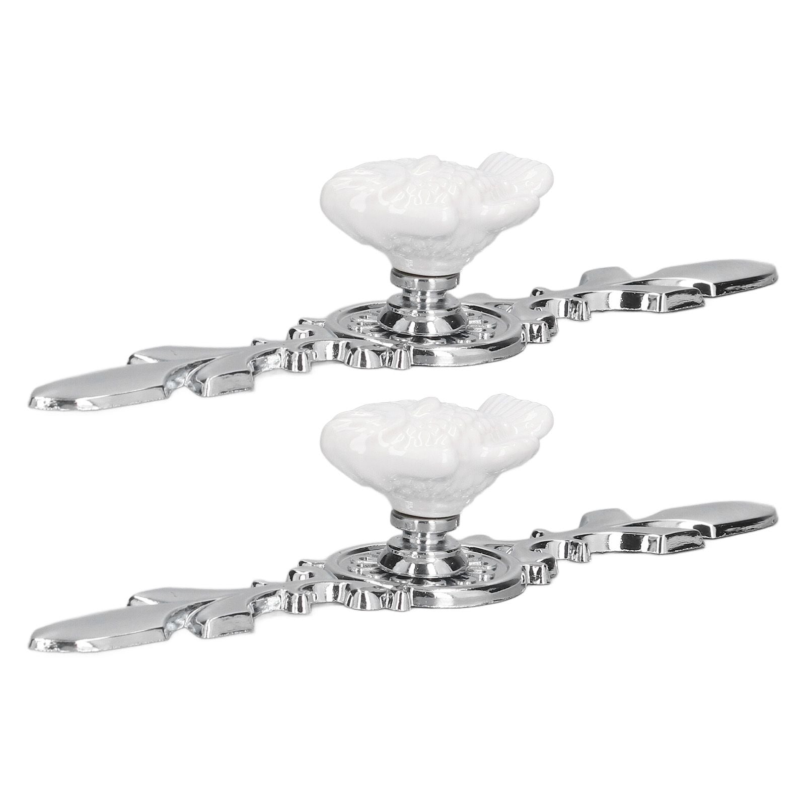 2 Set Drawer Knobs Pull Handles Ceramics Cabinet Cupboard Door Decorative Knobs with Plate for Kitchen Bathroom Office1088D Madarine