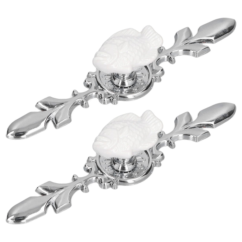 2 Set Drawer Knobs Pull Handles Ceramics Cabinet Cupboard Door Decorative Knobs with Plate for Kitchen Bathroom Office1088D Madarine