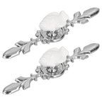 2 Set Drawer Knobs Pull Handles Ceramics Cabinet Cupboard Door Decorative Knobs with Plate for Kitchen Bathroom Office1088D Madarine