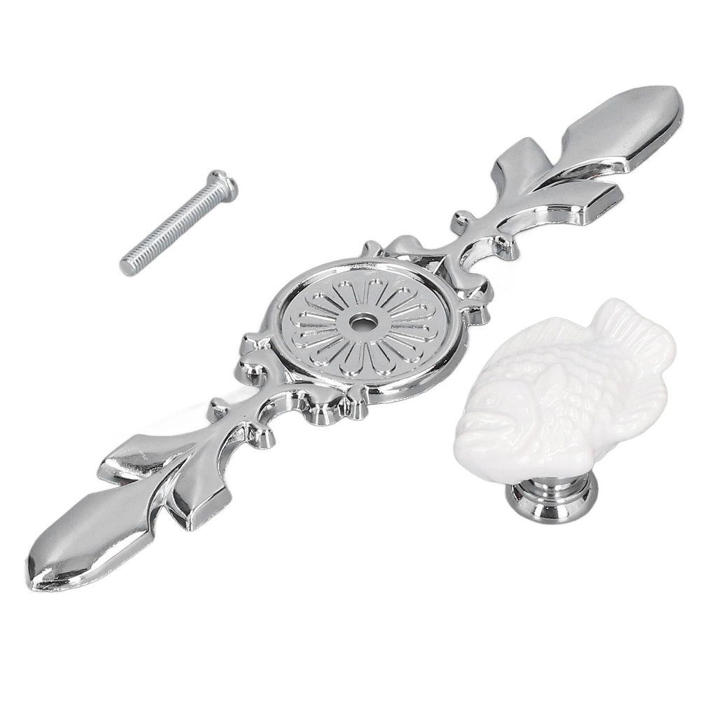 2 Set Drawer Knobs Pull Handles Ceramics Cabinet Cupboard Door Decorative Knobs with Plate for Kitchen Bathroom Office1088D Madarine