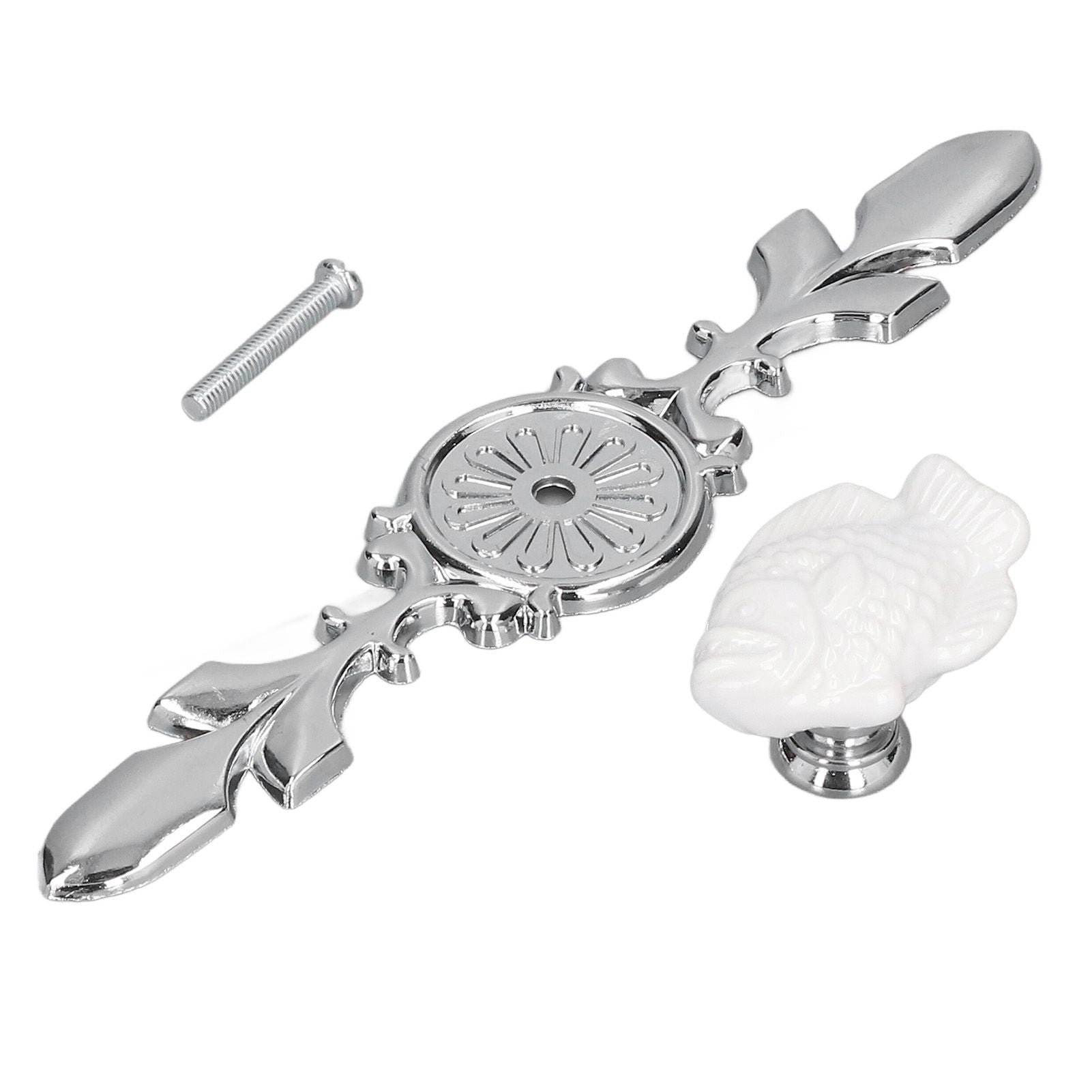 2 Set Drawer Knobs Pull Handles Ceramics Cabinet Cupboard Door Decorative Knobs with Plate for Kitchen Bathroom Office1088D Madarine