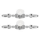 2 Set Drawer Knobs Pull Handles Ceramics Cabinet Cupboard Door Decorative Knobs with Plate for Kitchen Bathroom Office1088D Sunflower