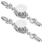2 Set Drawer Knobs Pull Handles Ceramics Cabinet Cupboard Door Decorative Knobs with Plate for Kitchen Bathroom Office1088D Sunflower