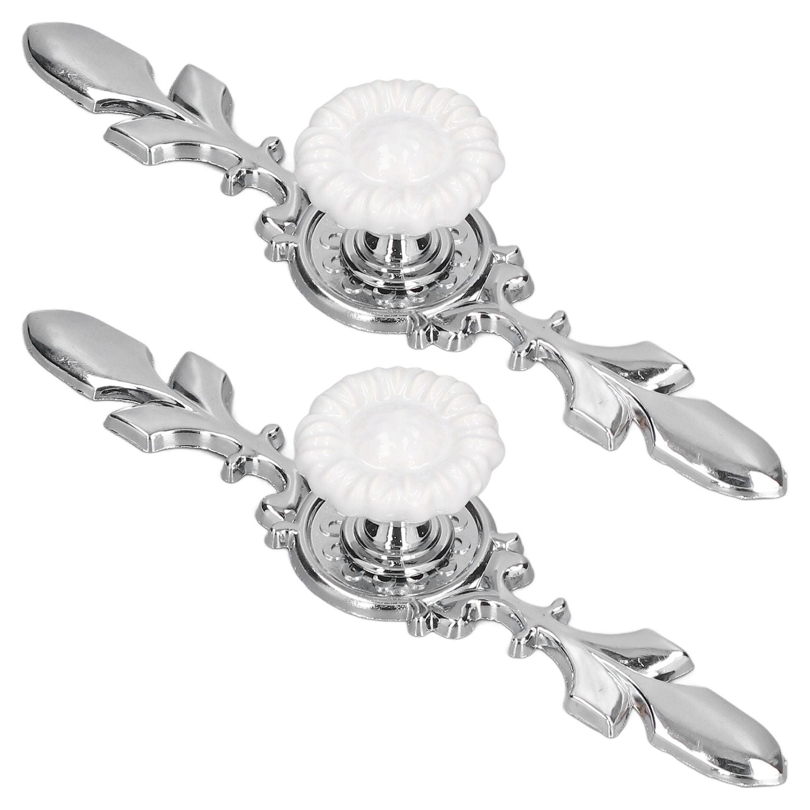 2 Set Drawer Knobs Pull Handles Ceramics Cabinet Cupboard Door Decorative Knobs with Plate for Kitchen Bathroom Office1088D Sunflower