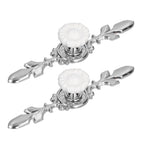 2 Set Drawer Knobs Pull Handles Ceramics Cabinet Cupboard Door Decorative Knobs with Plate for Kitchen Bathroom Office1088D Sunflower