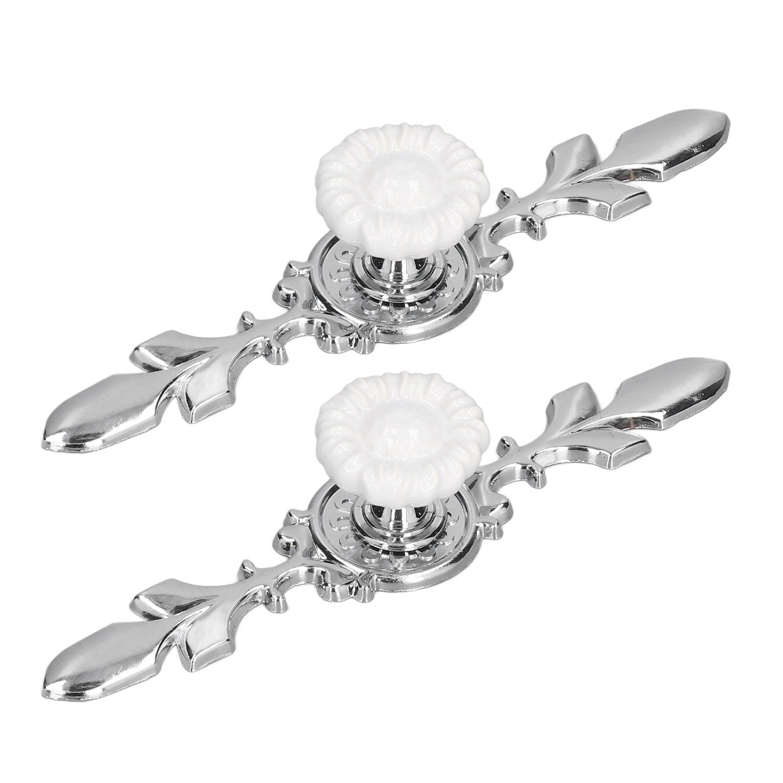 2 Set Drawer Knobs Pull Handles Ceramics Cabinet Cupboard Door Decorative Knobs with Plate for Kitchen Bathroom Office1088D Sunflower