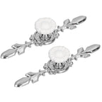 2 Set Drawer Knobs Pull Handles Ceramics Cabinet Cupboard Door Decorative Knobs with Plate for Kitchen Bathroom Office1088D Sunflower