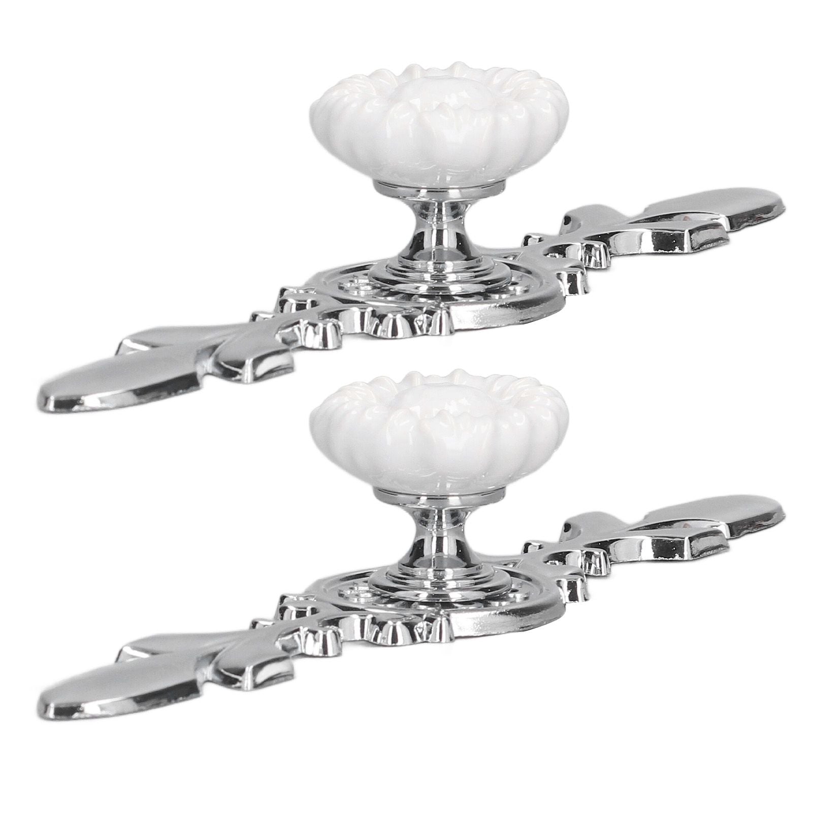 2 Set Drawer Knobs Pull Handles Ceramics Cabinet Cupboard Door Decorative Knobs with Plate for Kitchen Bathroom Office1088D Sunflower