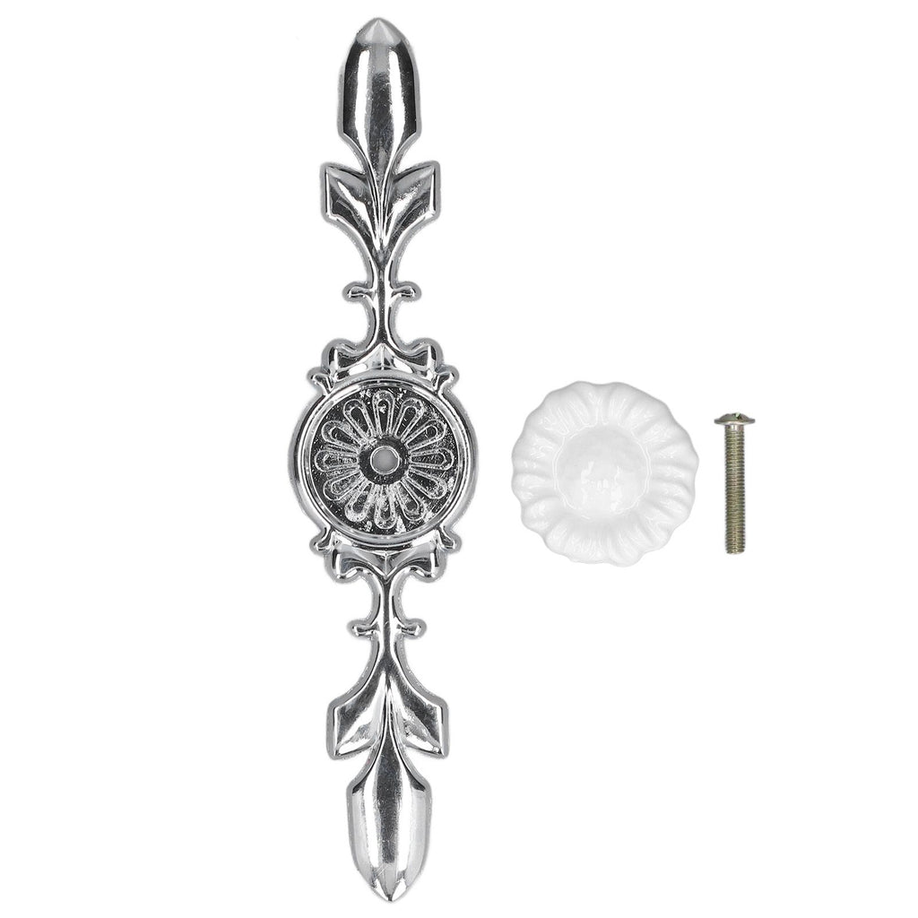 2 Set Drawer Knobs Pull Handles Ceramics Cabinet Cupboard Door Decorative Knobs with Plate for Kitchen Bathroom Office1088D Sunflower