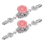 2 Set Drawer Knobs Pull Handles Ceramics Cabinet Decorative Knobs with Plate for Kitchen Bathroom Office Decoration1088D Sunflower