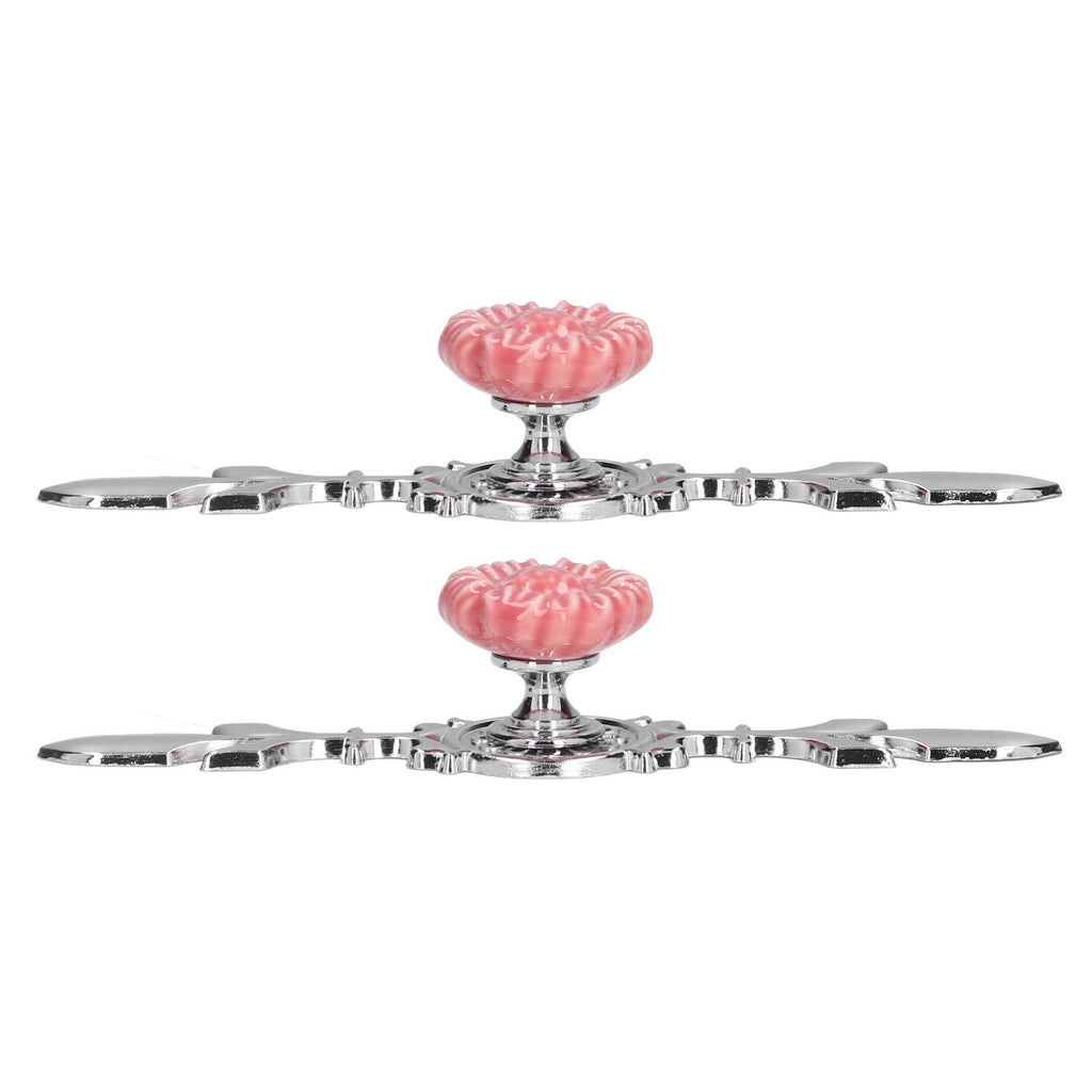 2 Set Drawer Knobs Pull Handles Ceramics Cabinet Decorative Knobs with Plate for Kitchen Bathroom Office Decoration1088D Sunflower