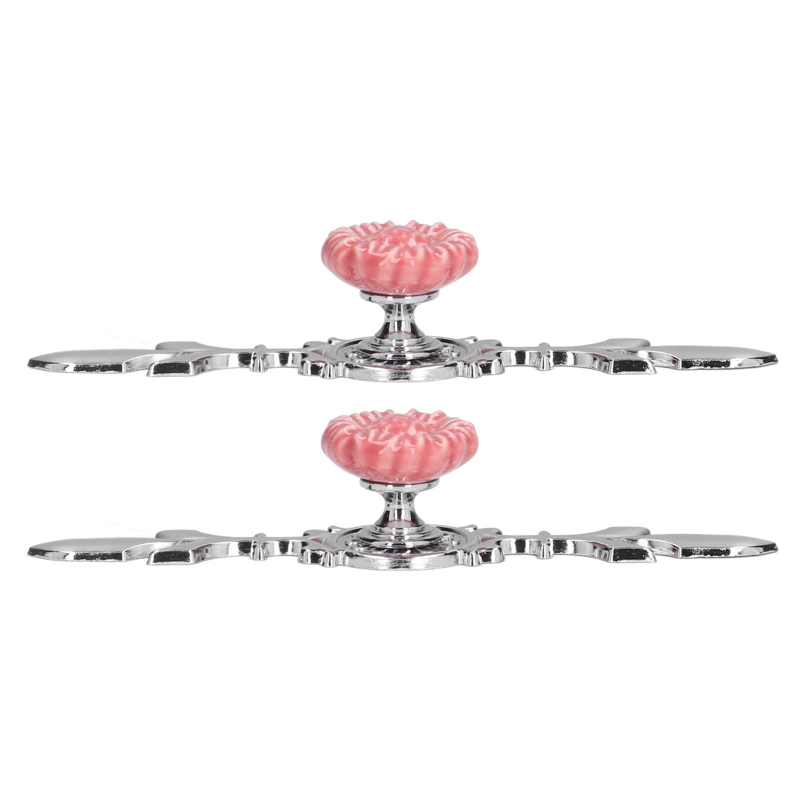 2 Set Drawer Knobs Pull Handles Ceramics Cabinet Decorative Knobs with Plate for Kitchen Bathroom Office Decoration1088D Sunflower
