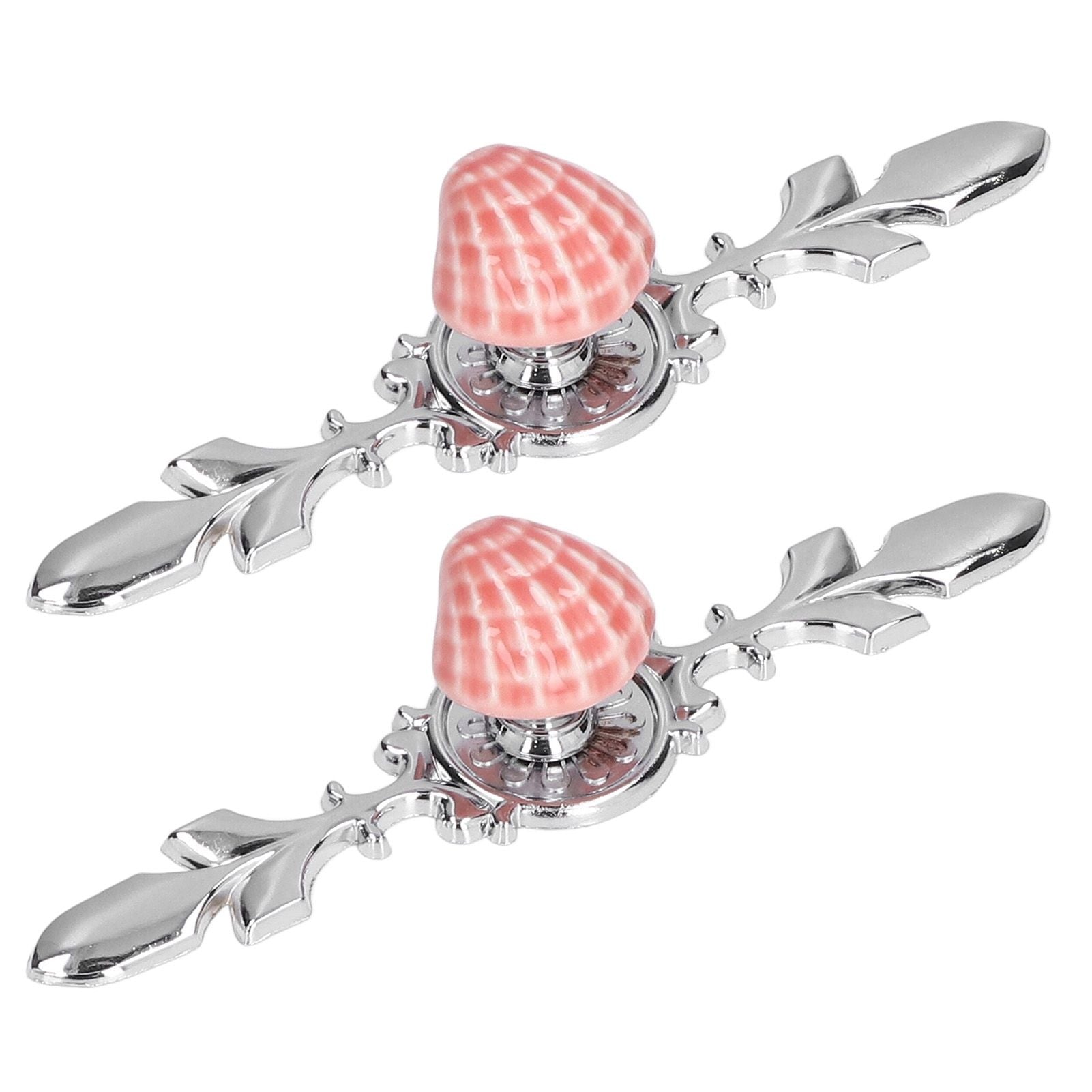 2 Set Drawer Knobs Pull Handles Ceramics Cabinet Decorative Knobs with Plate for Kitchen Bathroom Office Decoration1088D Shell