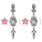 2 Set Drawer Knobs Pull Handles Ceramics Cabinet Decorative Knobs with Plate for Kitchen Bathroom Office Decoration1088D Sea Star