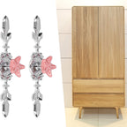 2 Set Drawer Knobs Pull Handles Ceramics Cabinet Decorative Knobs with Plate for Kitchen Bathroom Office Decoration1088D Sea Star