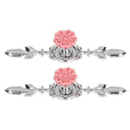 2 Set Drawer Knobs Pull Handles Ceramics Cabinet Decorative Knobs with Plate for Kitchen Bathroom Office Decoration1088D Magnolia