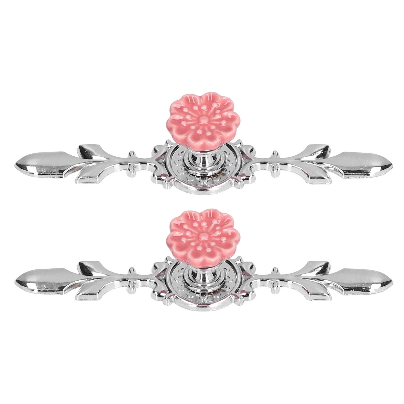 2 Set Drawer Knobs Pull Handles Ceramics Cabinet Decorative Knobs with Plate for Kitchen Bathroom Office Decoration1088D Magnolia