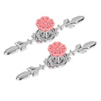 2 Set Drawer Knobs Pull Handles Ceramics Cabinet Decorative Knobs with Plate for Kitchen Bathroom Office Decoration1088D Magnolia