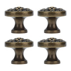 4Set Lion Head Zinc Alloy Cabinet Door Handle Modern Antique Cartoon Solid Drawer Pull Circular Single Hole Buckle Hand399 Lion Head Bronze