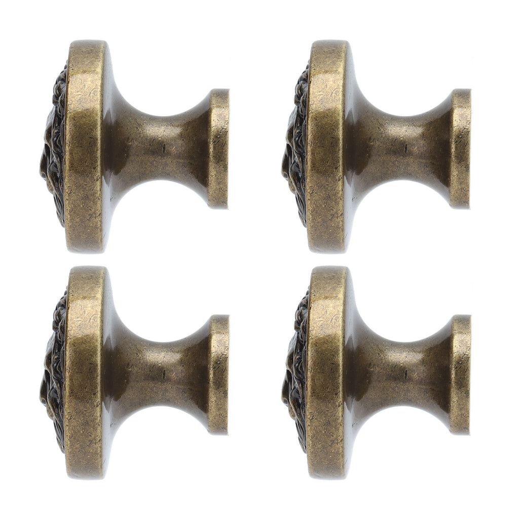 4Set Lion Head Zinc Alloy Cabinet Door Handle Modern Antique Cartoon Solid Drawer Pull Circular Single Hole Buckle Hand399 Lion Head Bronze