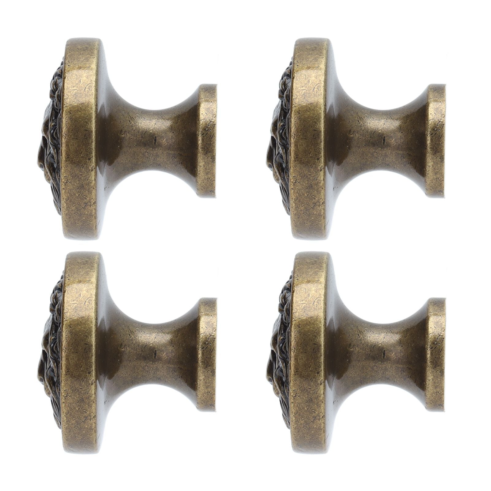 4Set Lion Head Zinc Alloy Cabinet Door Handle Modern Antique Cartoon Solid Drawer Pull Circular Single Hole Buckle Hand399 Lion Head Bronze