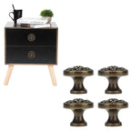 4Set Lion Head Zinc Alloy Cabinet Door Handle Modern Antique Cartoon Solid Drawer Pull Circular Single Hole Buckle Hand399 Lion Head Bronze
