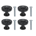 4Set Lion Head Zinc Alloy Cabinet Door Handle Modern Antique Cartoon Solid Drawer Pull Circular Single Hole Buckle Hand399 Lion Head Black