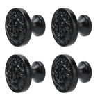 4Set Lion Head Zinc Alloy Cabinet Door Handle Modern Antique Cartoon Solid Drawer Pull Circular Single Hole Buckle Hand399 Lion Head Black