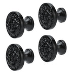 4Set Lion Head Zinc Alloy Cabinet Door Handle Modern Antique Cartoon Solid Drawer Pull Circular Single Hole Buckle Hand399 Lion Head Black