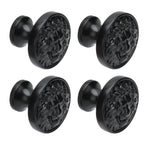 4Set Lion Head Zinc Alloy Cabinet Door Handle Modern Antique Cartoon Solid Drawer Pull Circular Single Hole Buckle Hand399 Lion Head Black