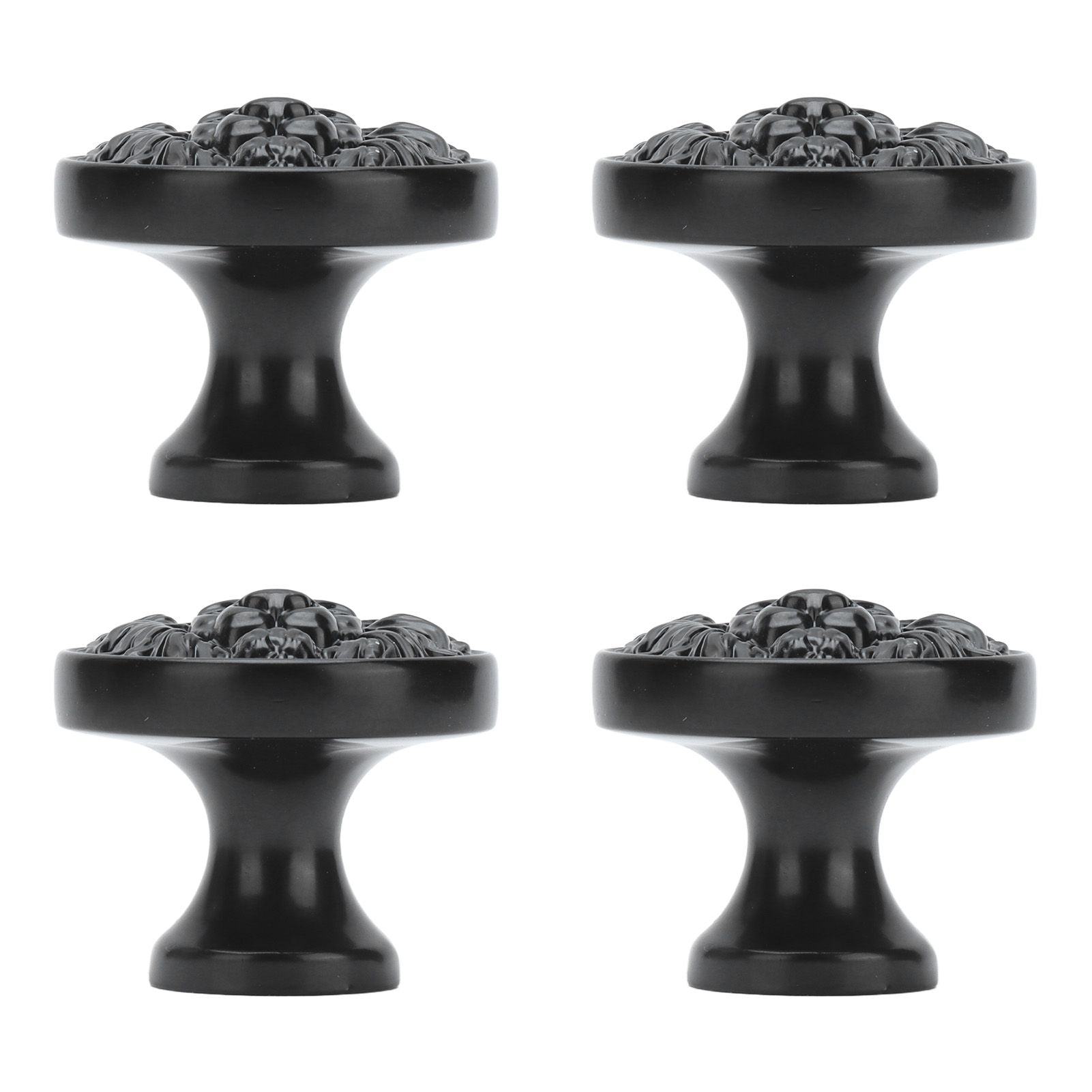 4Set Lion Head Zinc Alloy Cabinet Door Handle Modern Antique Cartoon Solid Drawer Pull Circular Single Hole Buckle Hand399 Lion Head Black