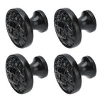 4Set Lion Head Zinc Alloy Cabinet Door Handle Modern Antique Cartoon Solid Drawer Pull Circular Single Hole Buckle Hand399 Lion Head Black