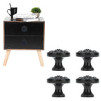 4Set Lion Head Zinc Alloy Cabinet Door Handle Modern Antique Cartoon Solid Drawer Pull Circular Single Hole Buckle Hand399 Lion Head Black